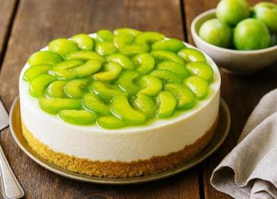 طرز تهیه چیز کیک گوجه سبز در فر و یخچالی